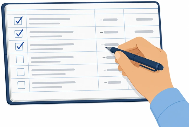 Illustration: checking off cleared checks fees and debits in register