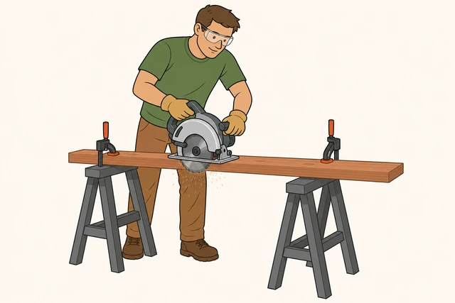 Illustration for Cut the boards and corner posts to length.