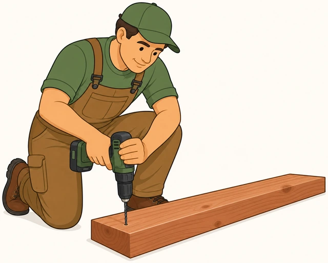 Illustration for Pre-drill pilot holes near each board end.