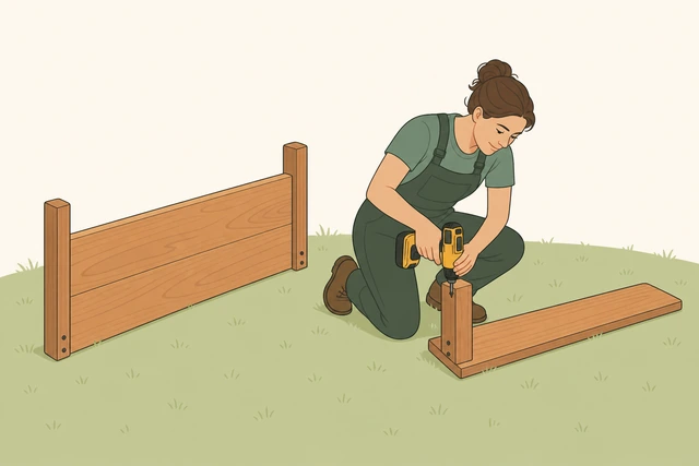 Illustration for Assemble the second long side the same way.