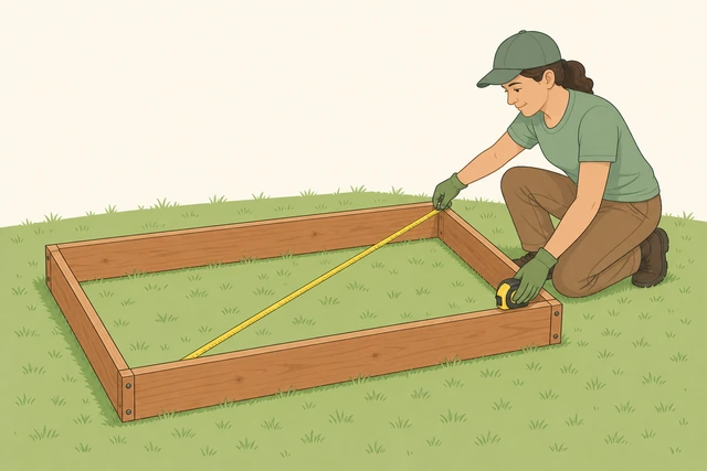 Illustration for Check the frame for square by measuring both diagonals.