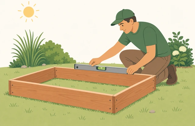Illustration for Move the frame to its final spot and check level.