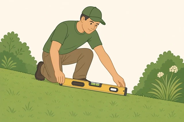 Illustration for Confirm the slope direction and amount.