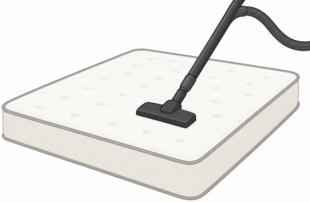 Illustration: vacuuming baking soda completely off mattress