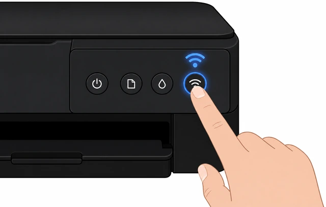 Wi-Fi button on printer control panel