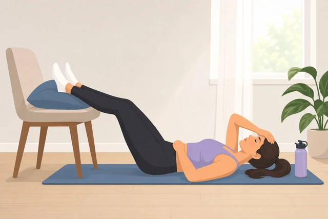 Illustration: legs elevated while resting after workout dizziness