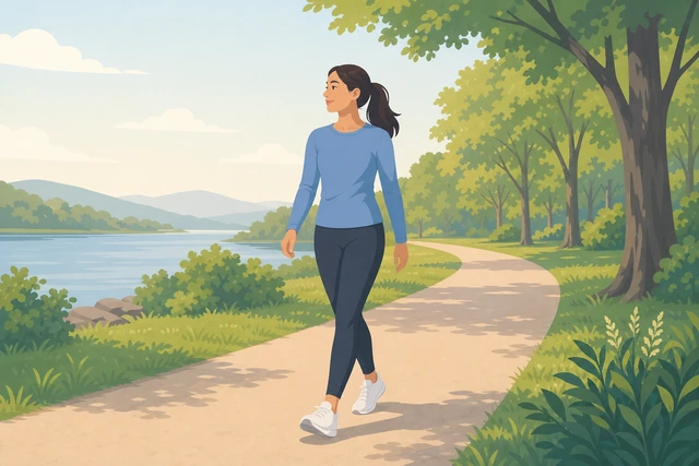 Illustration: easy cool-down walk after a workout