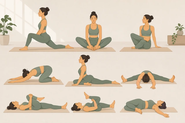 Illustration: gentle hip opener cool-down after leg training