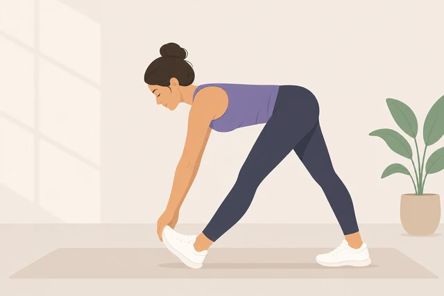 Illustration: calf or hamstring cool-down stretch