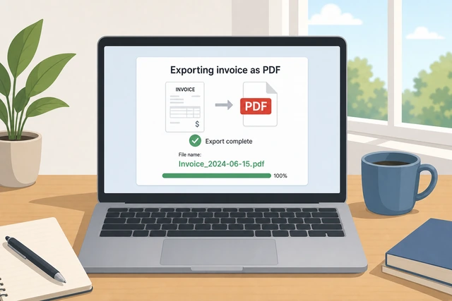 Illustration: exporting invoice PDF with a clear filename