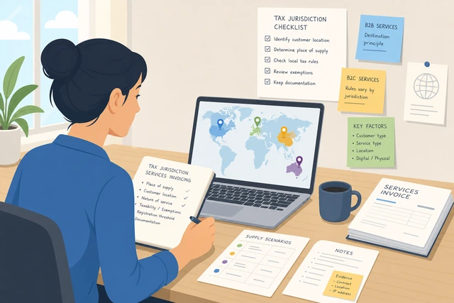 Illustration: checking tax jurisdiction notes for services invoicing