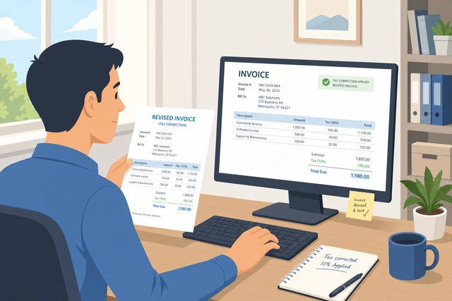 Illustration: issuing a revised invoice after tax correction