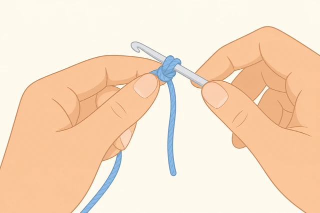 Illustration: removing a too-tight slip knot from a crochet hook