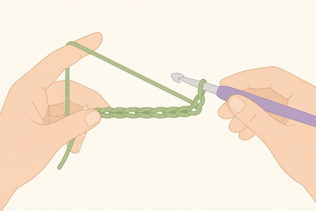 Illustration: mostly even beginner crochet chain that is good enough