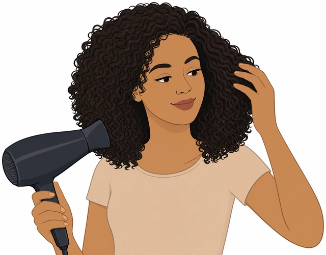 Illustration: checking hair is fully dry before re-curling limp sections