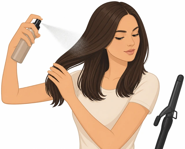 Illustration: misting texturizing spray before curling resistant silky hair