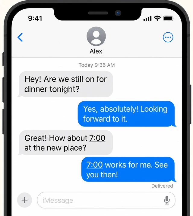 Illustration: phone showing Messages app only with social apps not opened