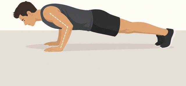 Illustration: elbows tracking forty-five degrees during push-up