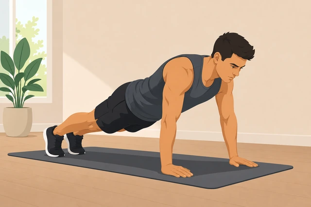Illustration: resting between push-up sets then repeating