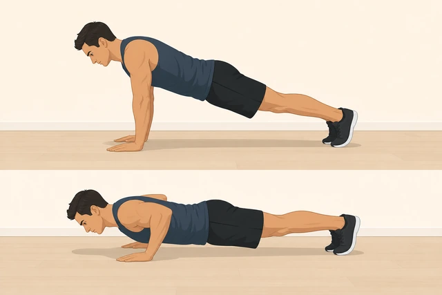 Illustration: completing a short quality push-up set with clean form