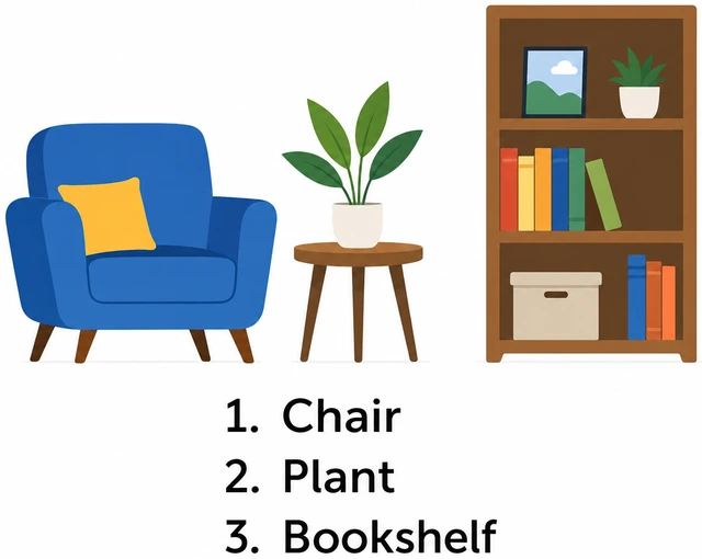 Illustration: grounding by naming three visible objects during anxiety