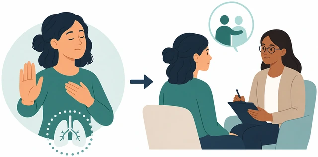Illustration: pausing breath drills and considering professional support