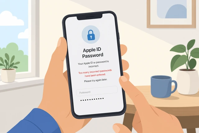 Illustration: stopping repeated wrong Apple ID password attempts