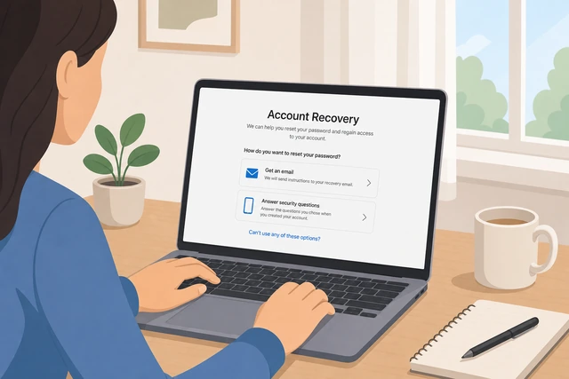 Illustration: using Apple account recovery on another device or computer