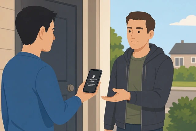 Illustration: returning a used iPhone locked to previous owner Apple ID