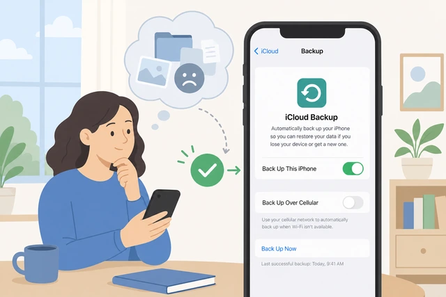 Illustration: enabling iCloud Backup after a painful data loss lesson