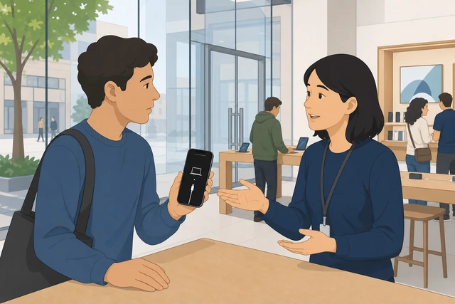 Illustration: taking iPhone to Apple Store after failed recovery restores