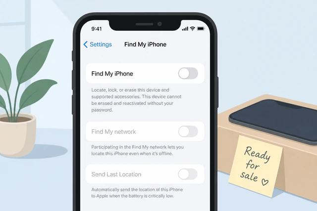 Illustration: turning off Find My iPhone and signing out of iCloud before sale