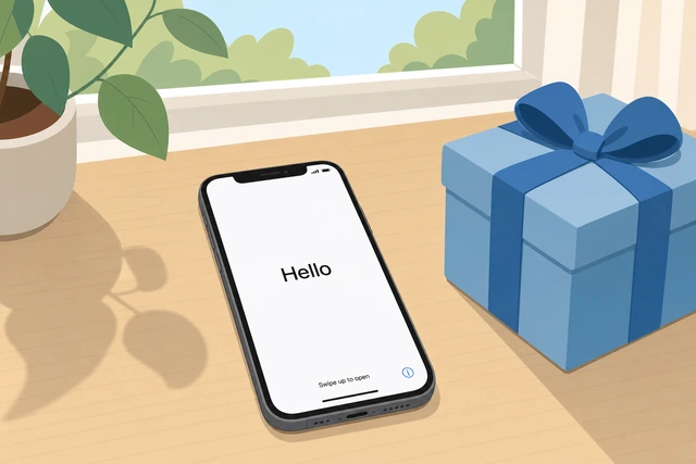 Illustration: erased iPhone left on Hello setup screen ready for new owner