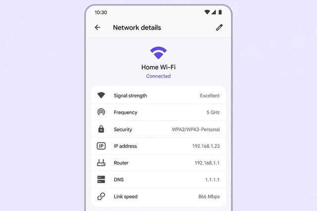 Illustration: Android Wi-Fi network details showing IP address