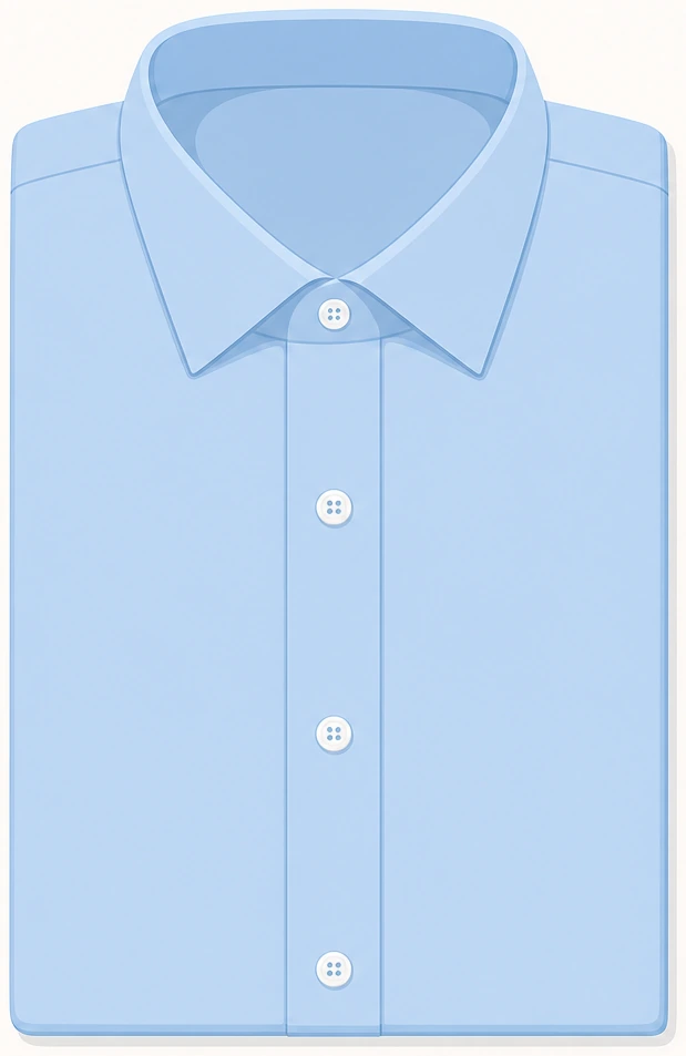 Illustration: matching both dress shirt side folds to equal one-third width