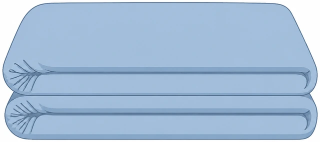 Illustration: folding fitted sheet bundle in thirds widthwise to linen shelf width