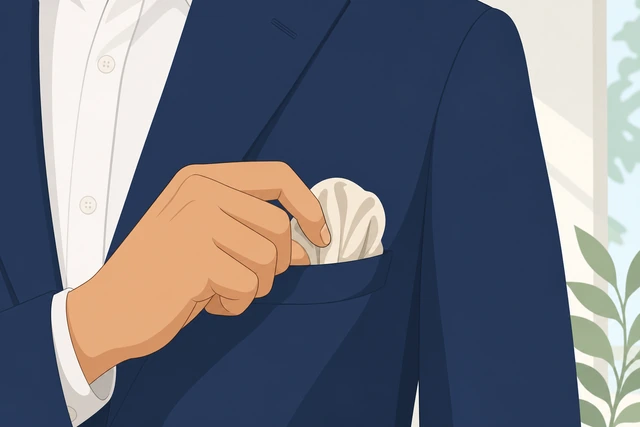 Illustration: inserting puff pocket square deeper for support