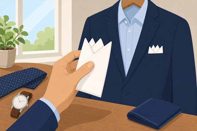 Illustration: choosing presidential pocket square fold as event backup