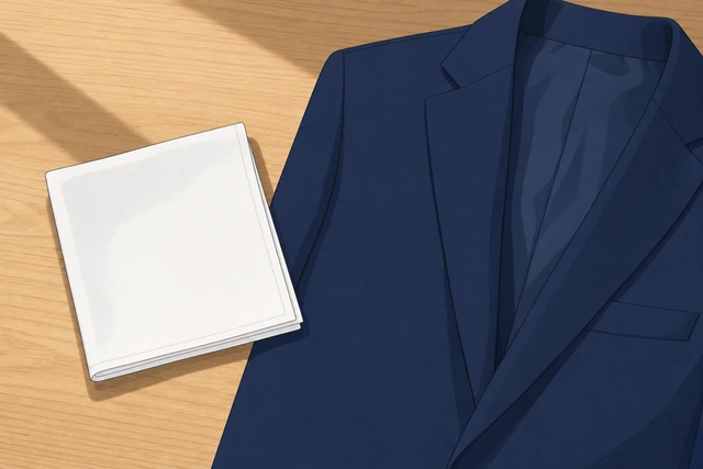 Illustration: pocket square and suit jacket breast pocket ready