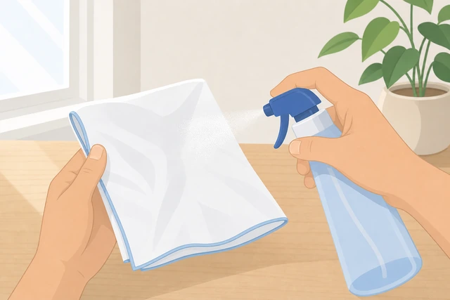 Illustration: light starch spray on a cotton pocket square