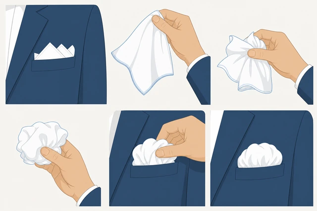 Illustration: switching from presidential to puff pocket square fold