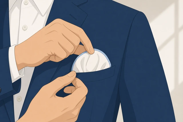 Illustration: inserting puff pocket square and shaping the dome above the pocket
