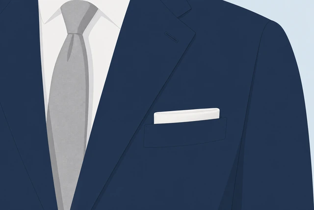Illustration: pocket square show height about half inch to one inch
