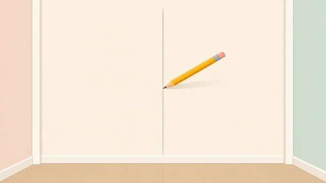 A pencil making a light center mark on a wall
