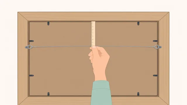 Measuring from a picture frame top to its taut hanging wire