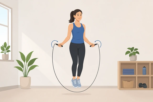 Illustration: small wrist circles turning a jump rope