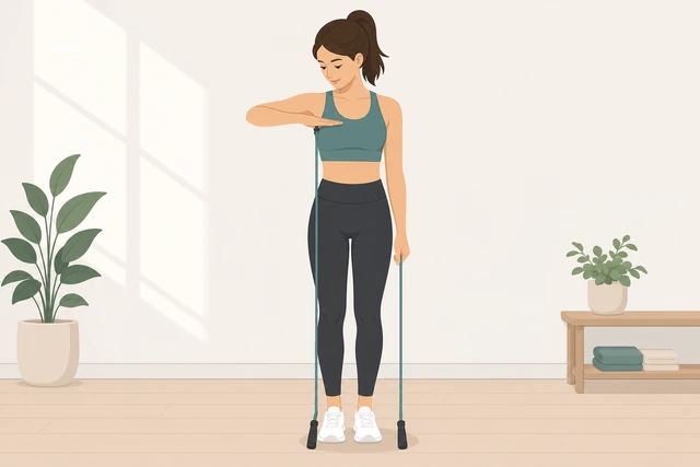 Illustration: rechecking jump rope length to armpit height after trips