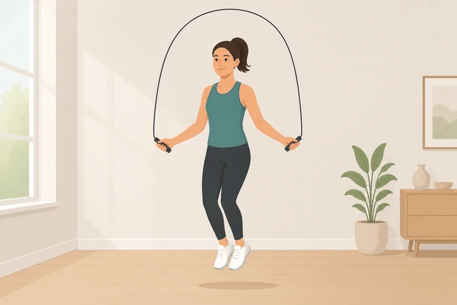 Illustration: slower rope turns with an earlier small jump