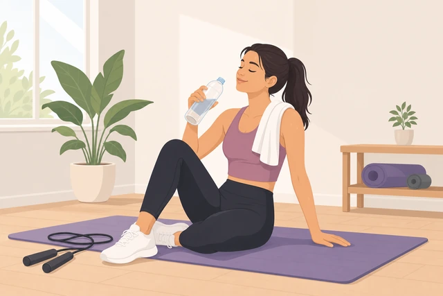 Illustration: resting seated after fewer jump-rope rounds