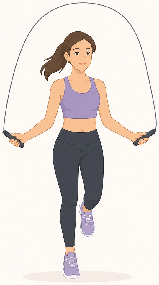 Illustration: beginner alternating feet while jumping rope